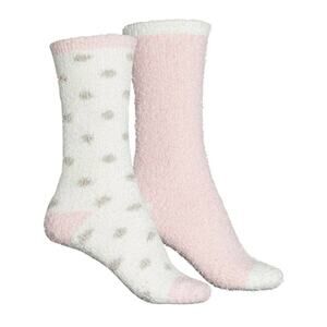Bearpaw Women’s Cozy Polka Dot Socks 2 Pairs Shoe Size 5-10 Crew New with Tags